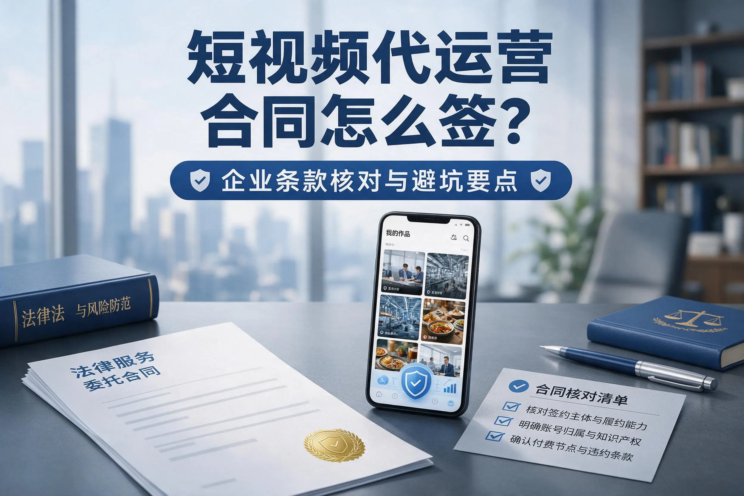 短视频代运营合同怎么签?白沙企业条款核对与避坑要点