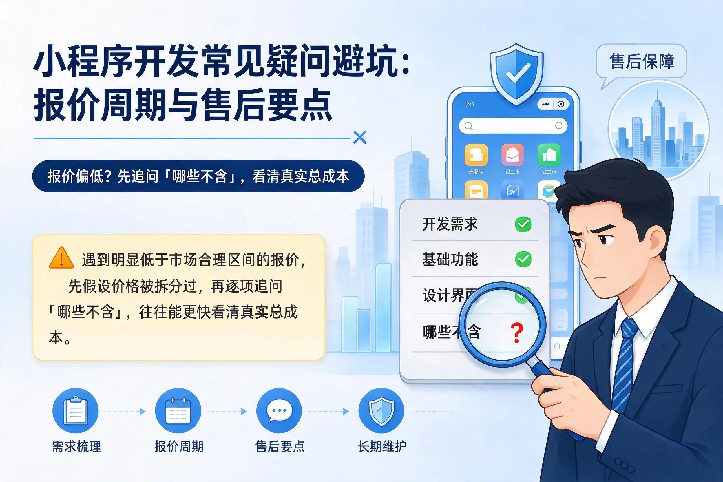 白沙小程序开发常见疑问避坑:报价周期与售后要点