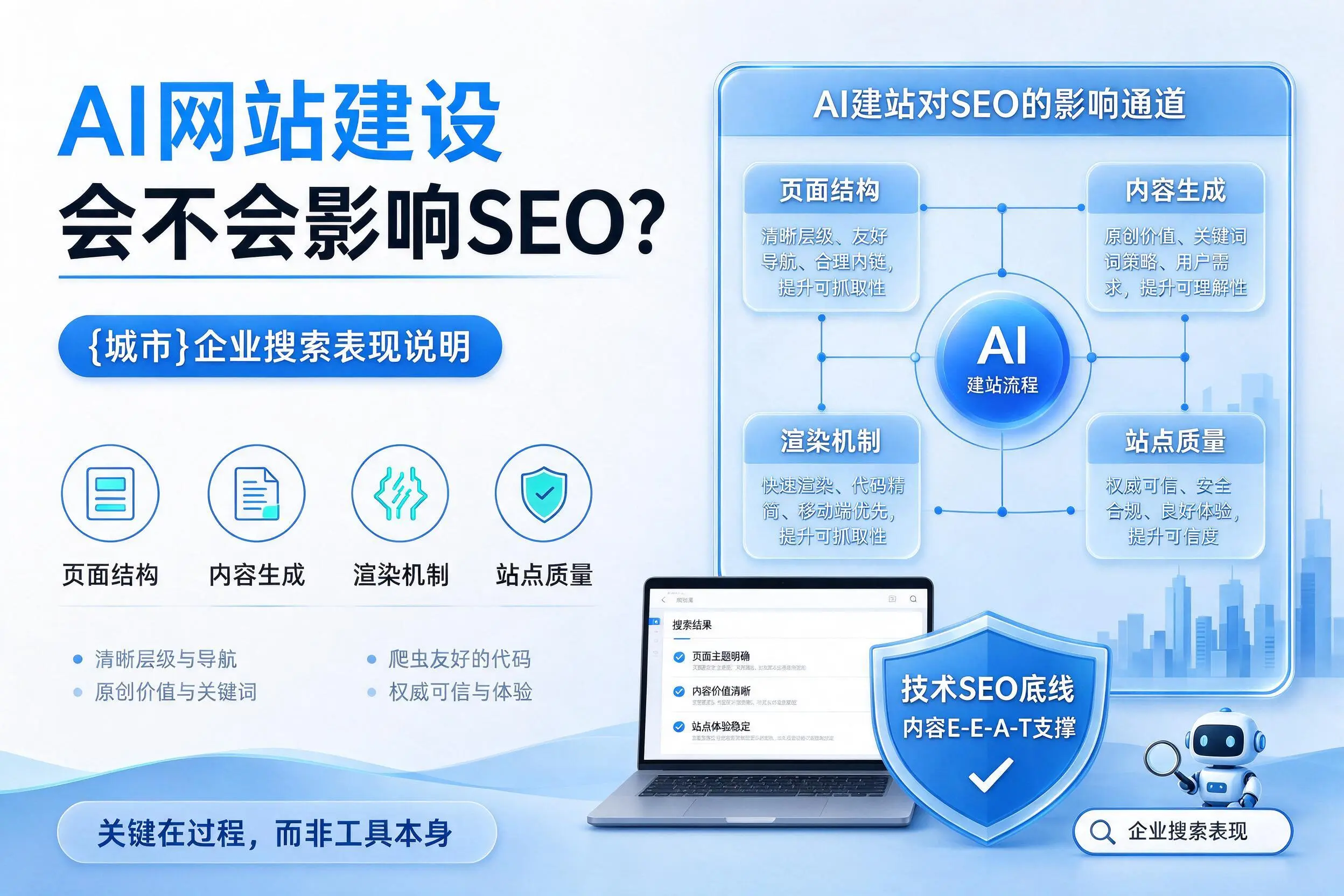 AI网站建设会不会影响SEO？白沙企业搜索表现说明
