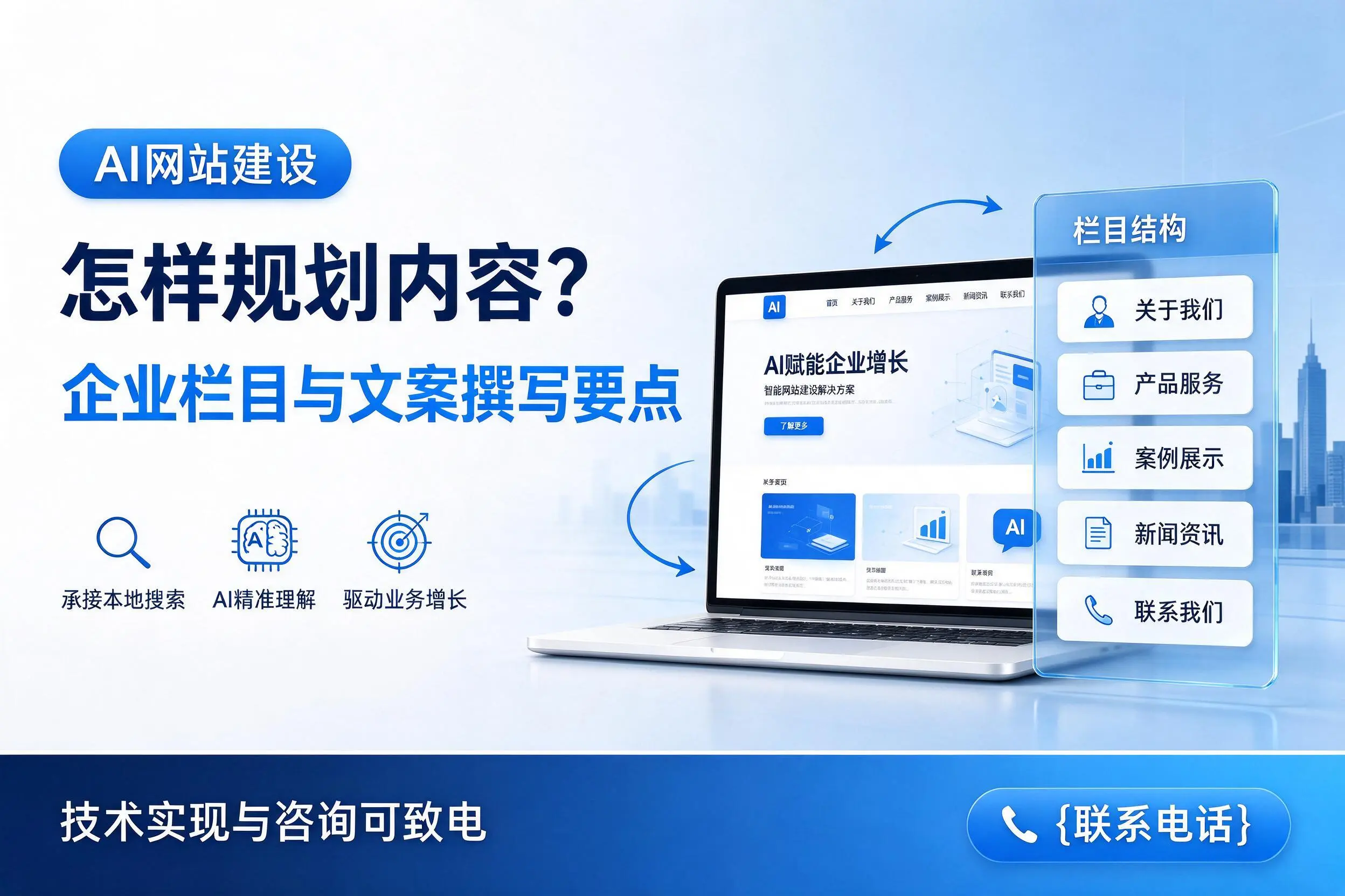 AI网站建设怎样规划内容？白沙企业栏目与文案撰写要点